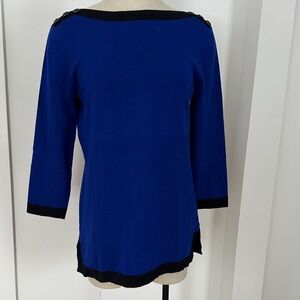 Cable & Gauge Royal Blue Top with Black Accents